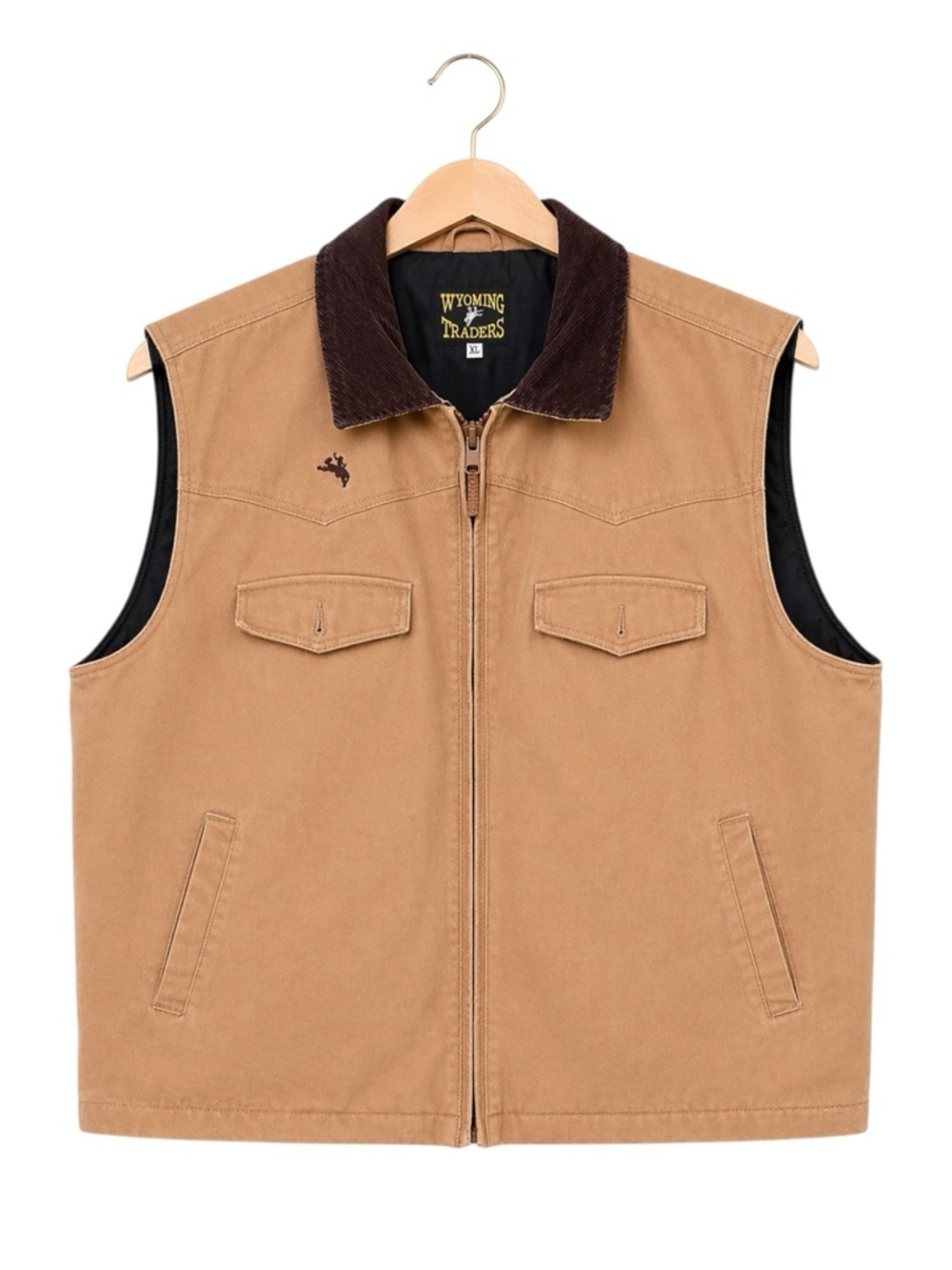 Wyoming Traders Cody Concealed Carry Canvas Vest XXL Tan Outdoor Corduroy Collar